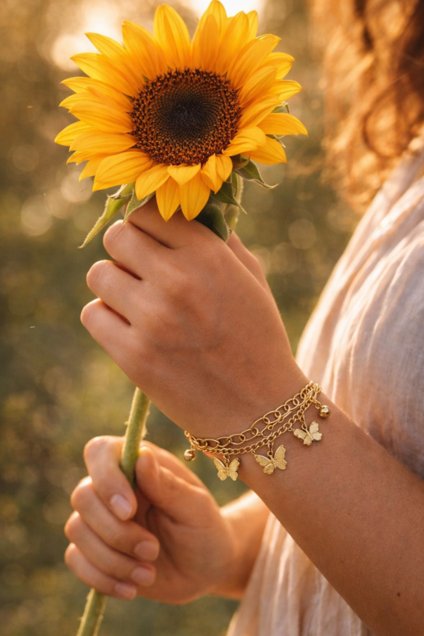 Elegant Gold Butterfly Charm Bracelet for Women | Adjustable Layered Chain Bracelet | Trendy Daily Wear Jewelry