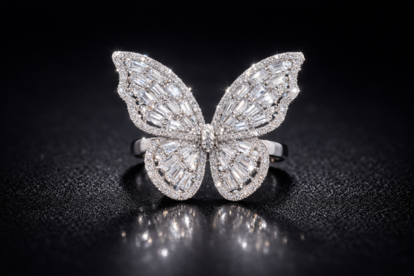 Elegant Butterfly Statement Ring 🦋 | Sparkling Crystal Design | Perfect for Party & Wedding Wear | Trendy Adjustable Ring for Women