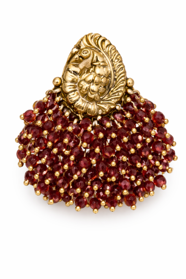 Royal Red Beaded Jhumka Earrings ❤️ | Traditional Gold-Tone Designer Jhumkas | Festive & Wedding Wear Earrings for Women