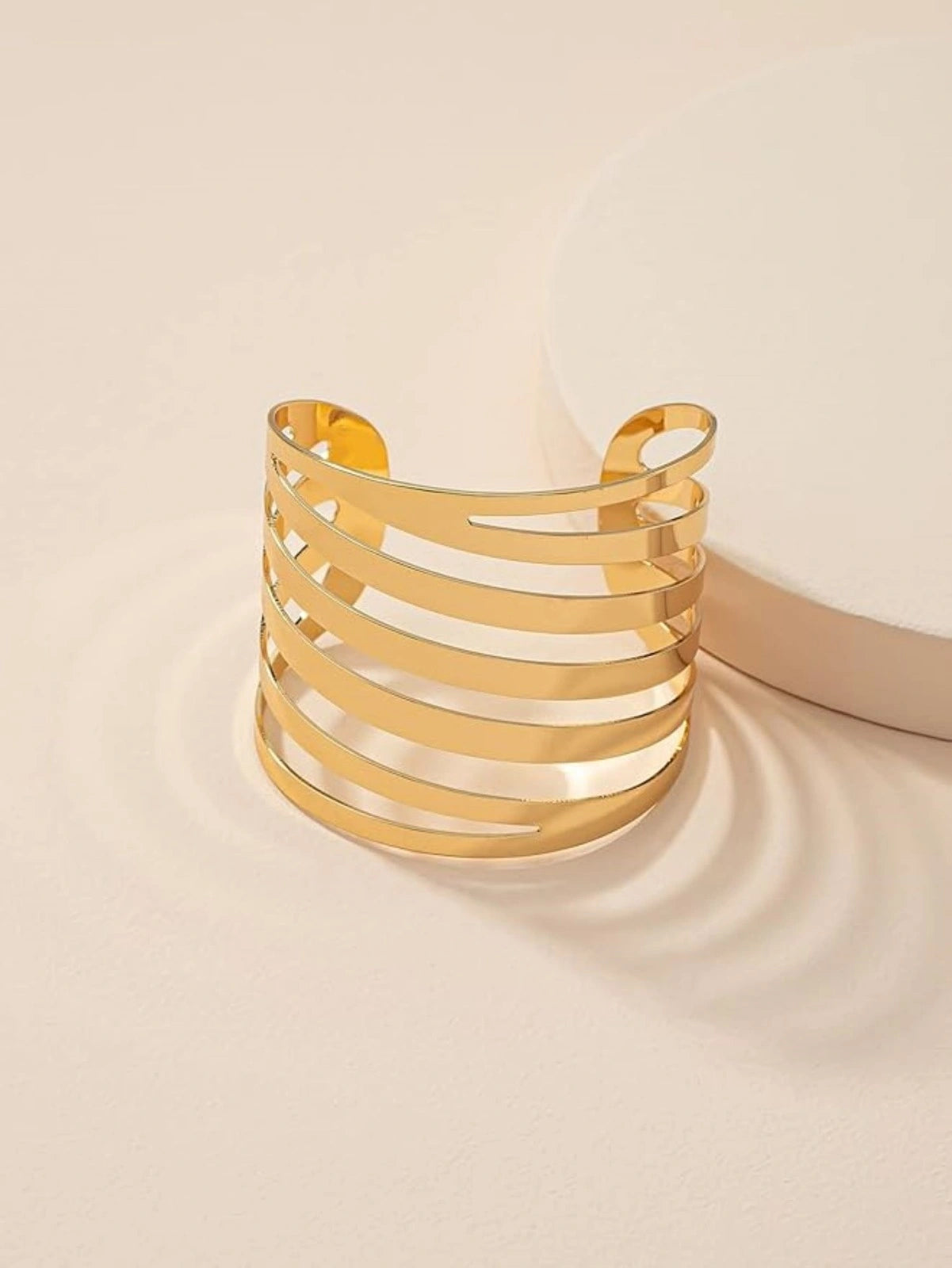 Chic Gold Multi-Layer Cuff Bracelet — a bold yet minimalist statement accessory designed to add instant elegance and modern luxury to every outfit.